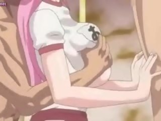 Besar meloned anime perempuan tak senonoh mendapat mulut diisi